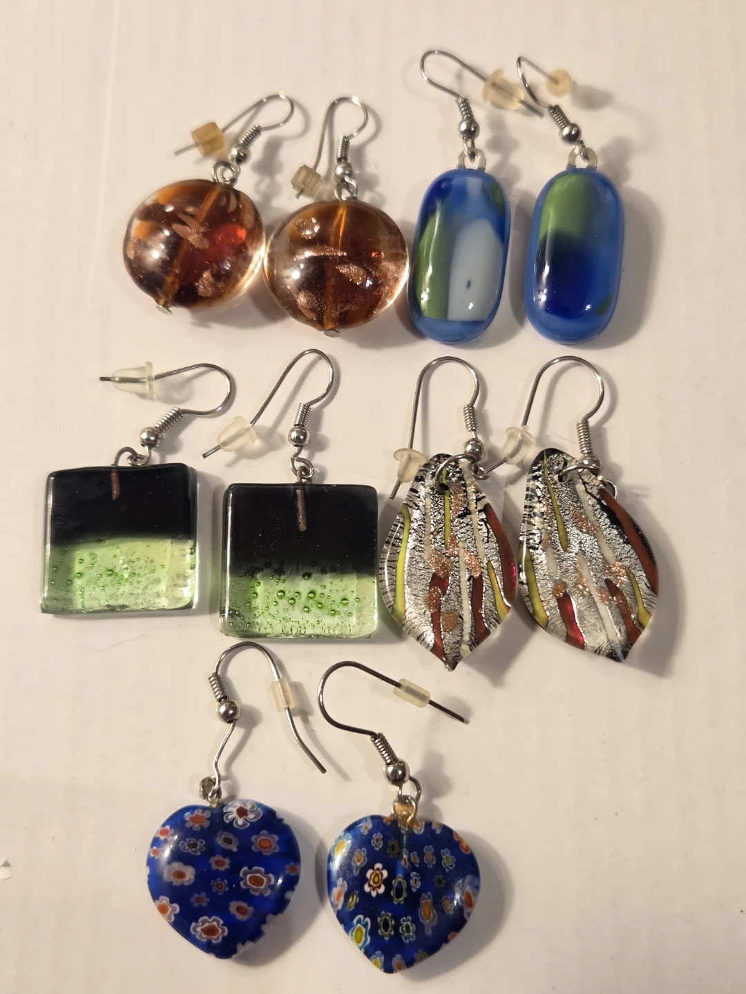 Assorted Glass Earrings mille fiori