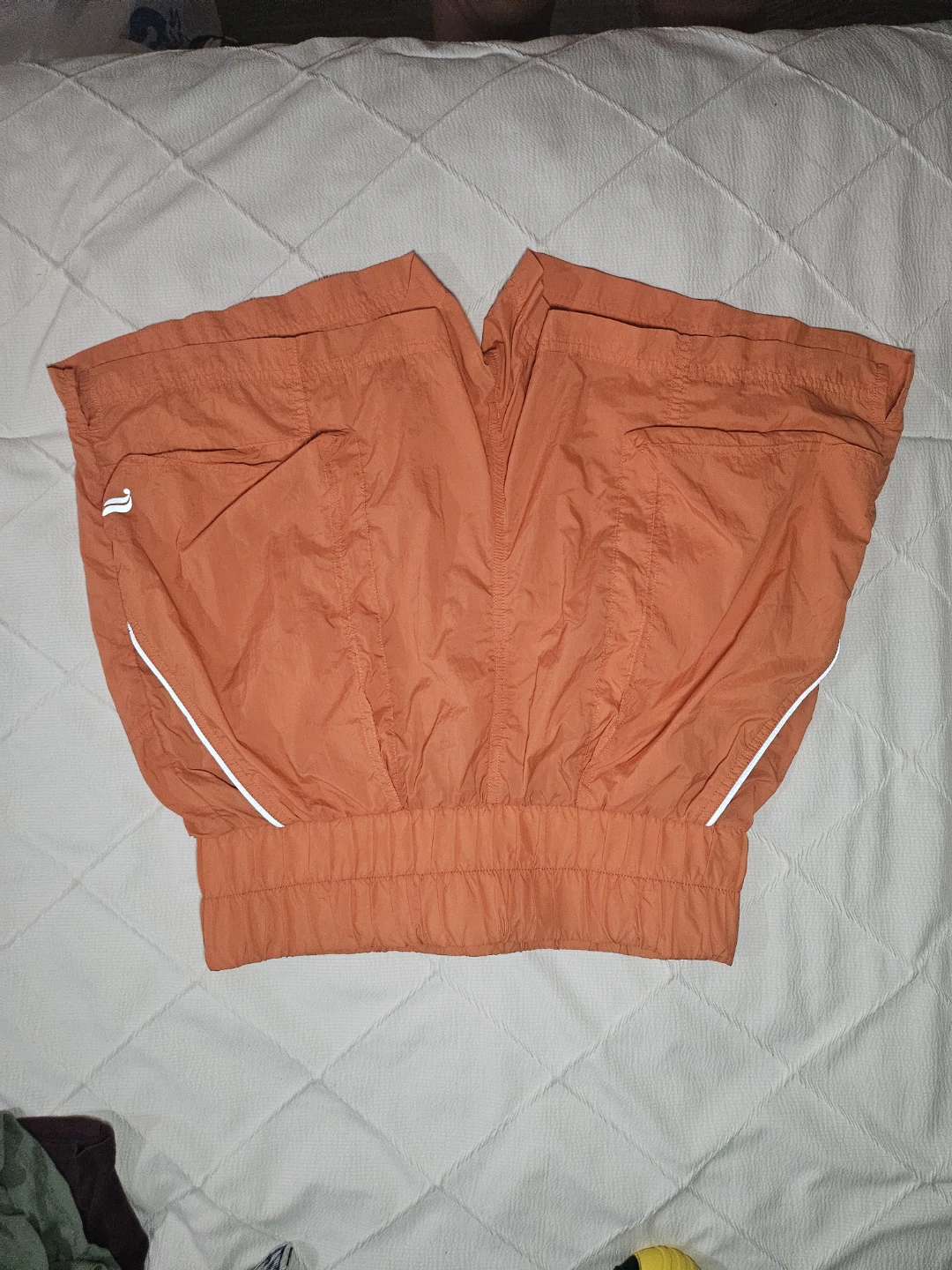 Fabletics High-Waisted Orange Utility Athletic Shorts