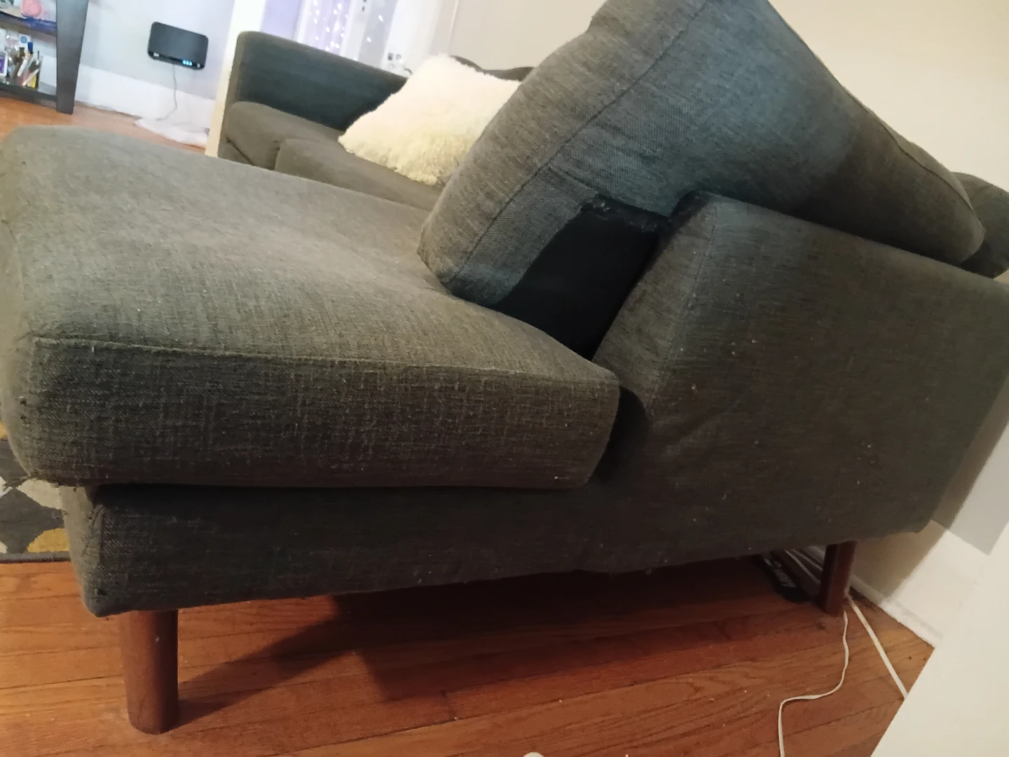 Charcoal Grey Sectional Sofa with Chaise