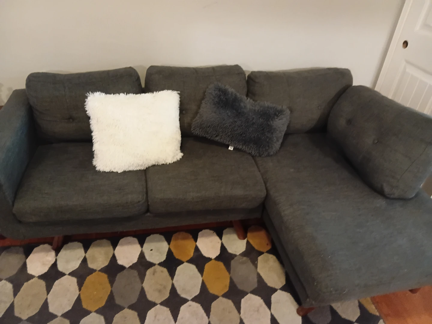Charcoal Grey Sectional Sofa with Chaise - photo 2