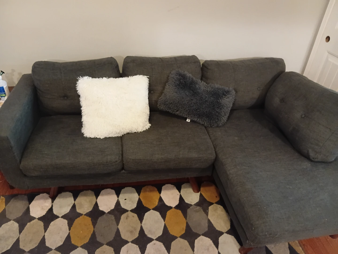 Charcoal Grey Sectional Sofa with Chaise - photo 3