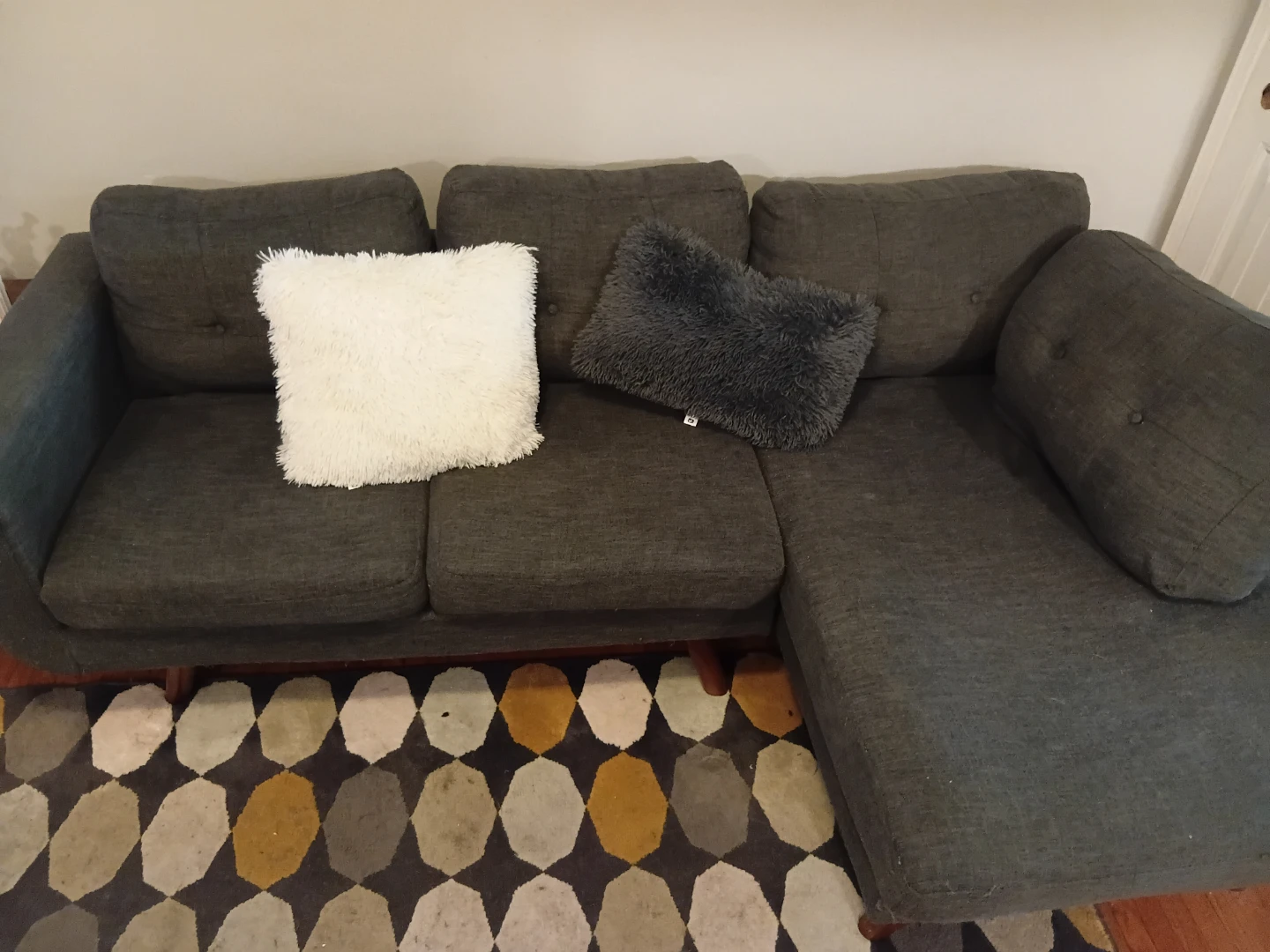 Charcoal Grey Sectional Sofa with Chaise - photo 4