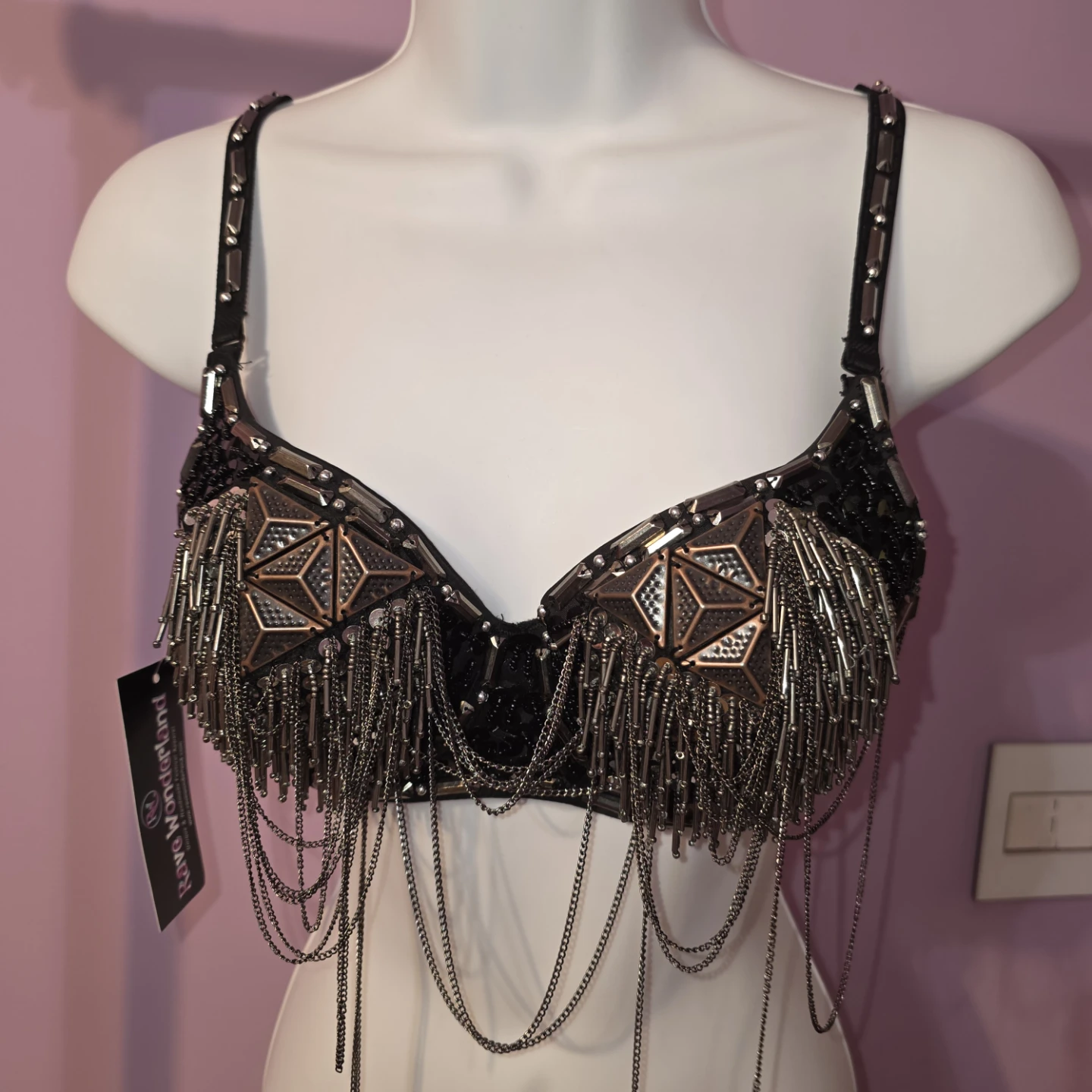 Rave Wonderland Embellished Sequined Festival Bra 36/80
