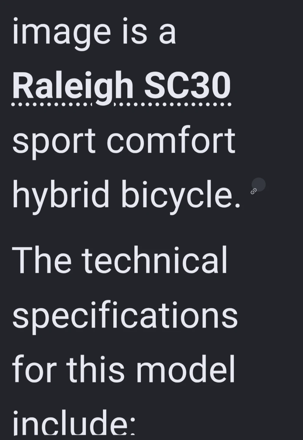 Raleigh SC30 Sport Comfort Hybrid Bicycle - photo 2