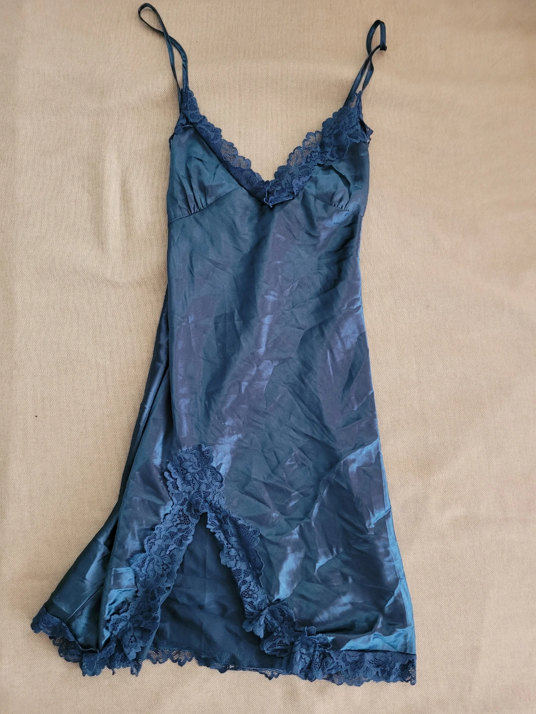 Women's Satin Lace Slip Dress - photo 3