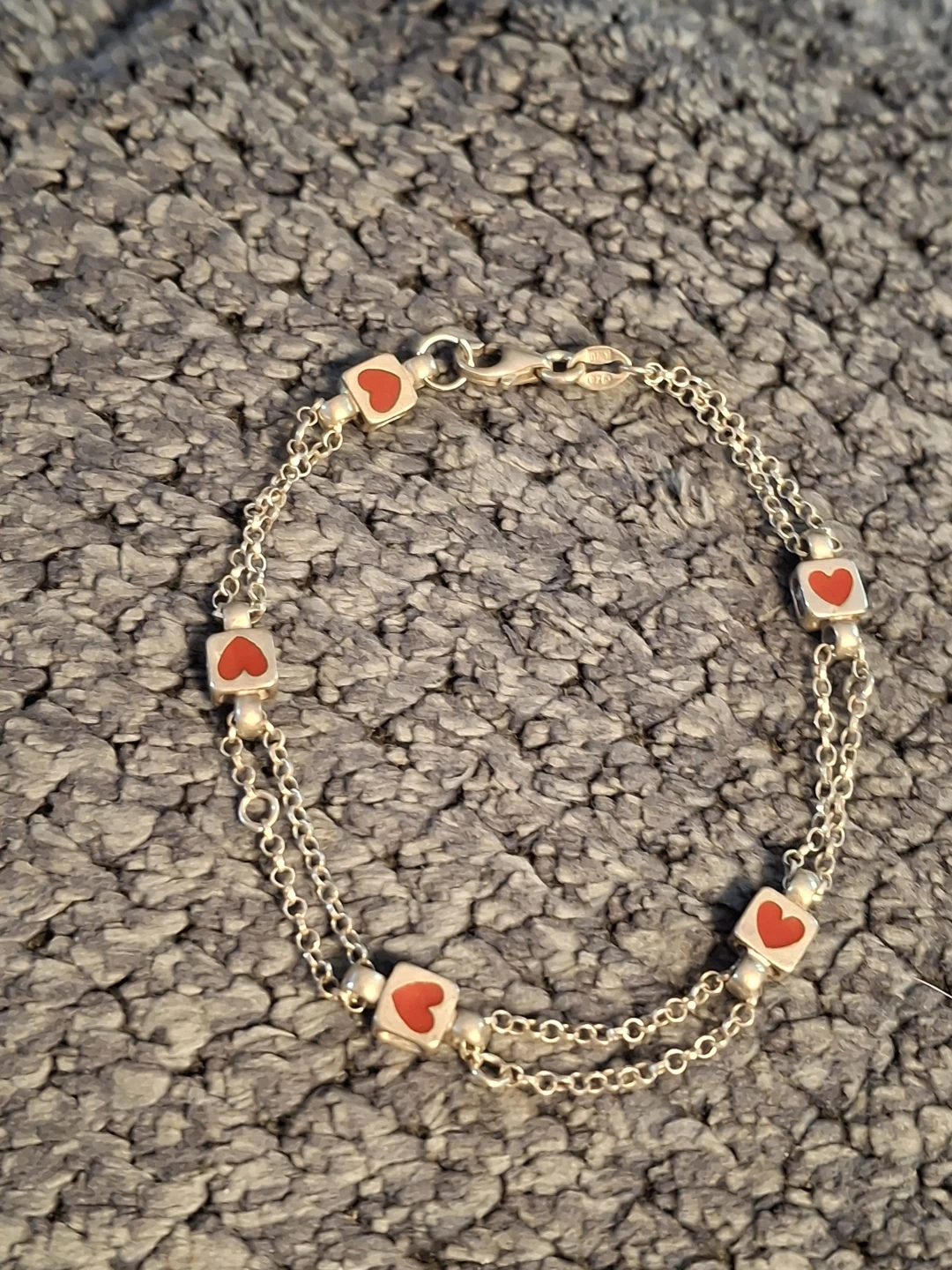 Sterling Silver Heart Charm Bracelet