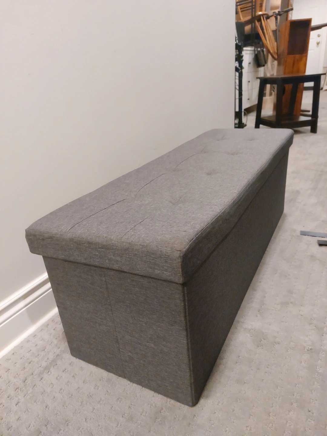 Gray Storage Bench Ottoman - photo 2