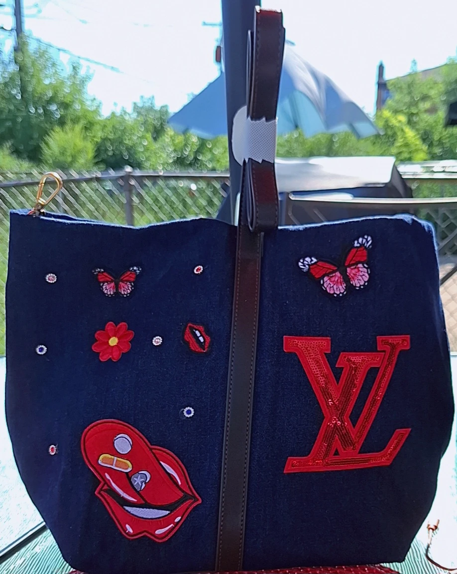 Denim Tote Bag with Embellishments - photo 4