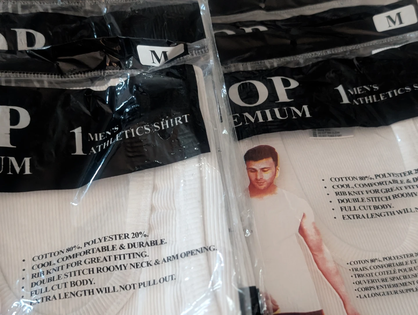 Men's Athletic Shirts - White, Size M