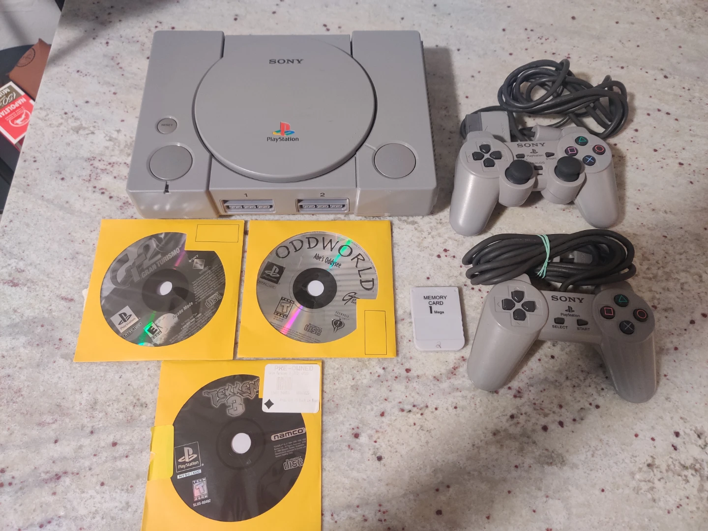 Sony PlayStation 1 Console with Games and Controllers