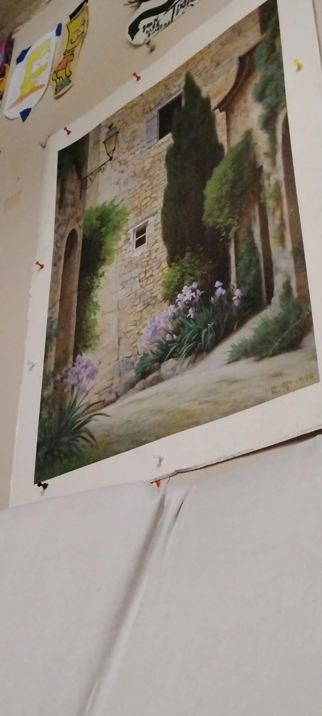Painting of a European Street Scene