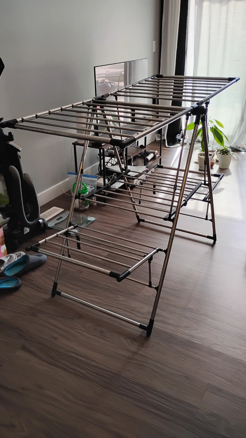Foldable stainless‑steel drying rack in great condition. - photo 3