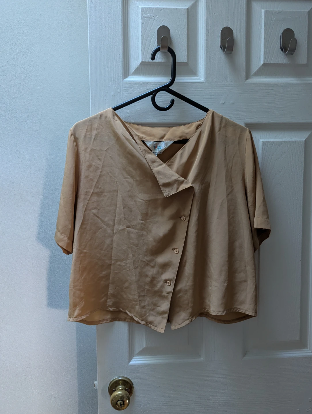 Gold Satin Cropped Blouse