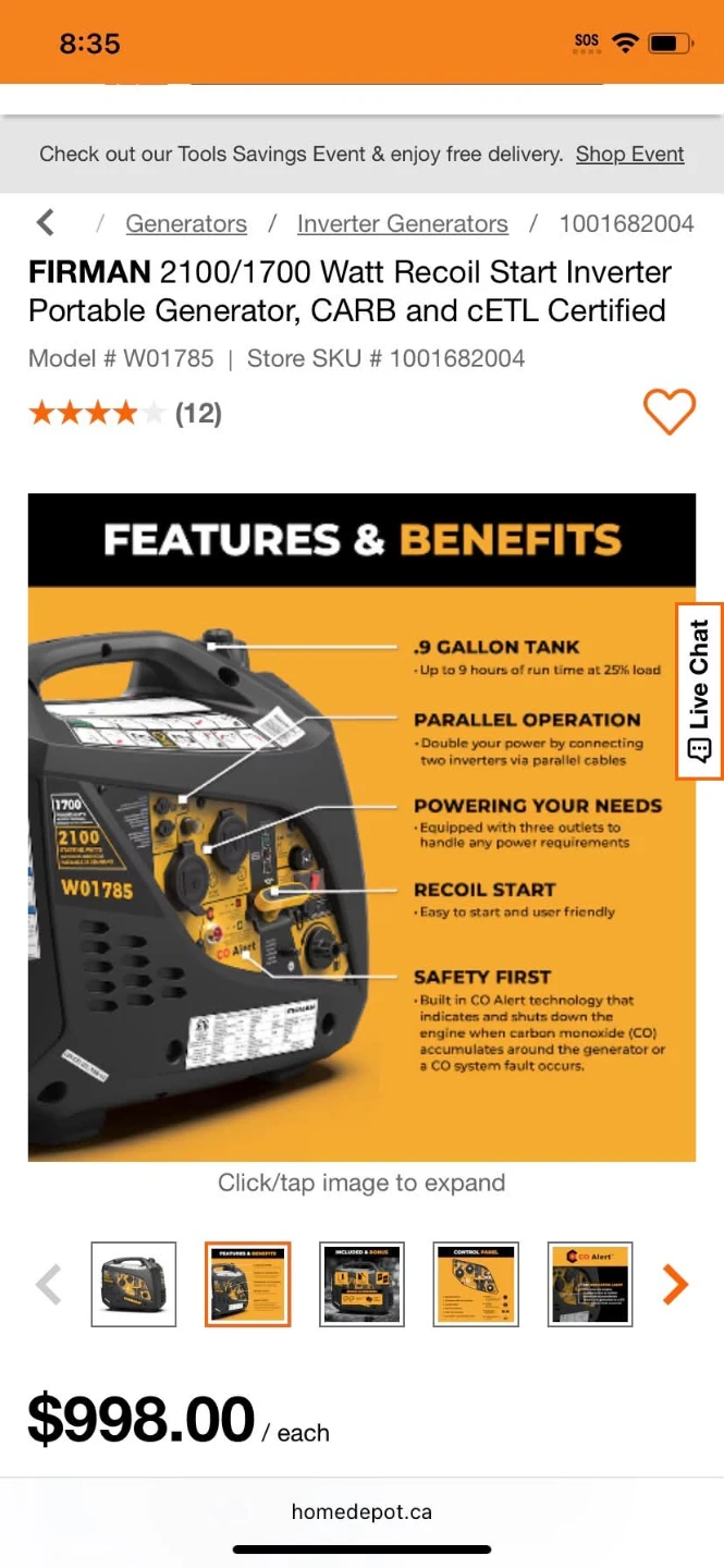 FIRMAN 2100/1700 Watt Portable Inverter Generator - photo 2