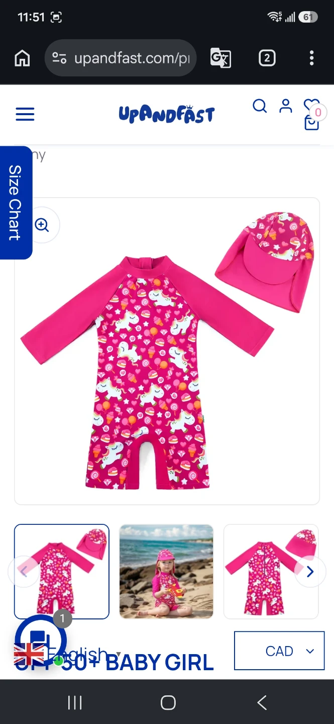 UPF 50+ Baby Girl Swimsuit with Sun Hat - Candy Pony - photo 5