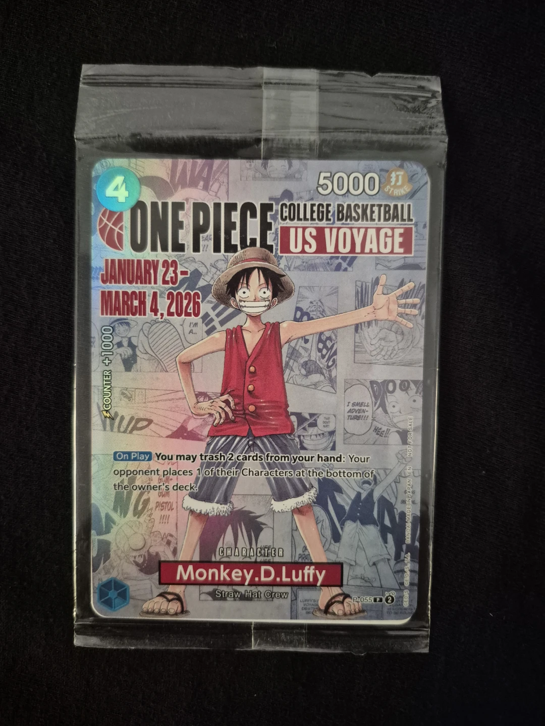 Monkey.D.Luffy (055) (College Basketball)One Piece Promo Card.