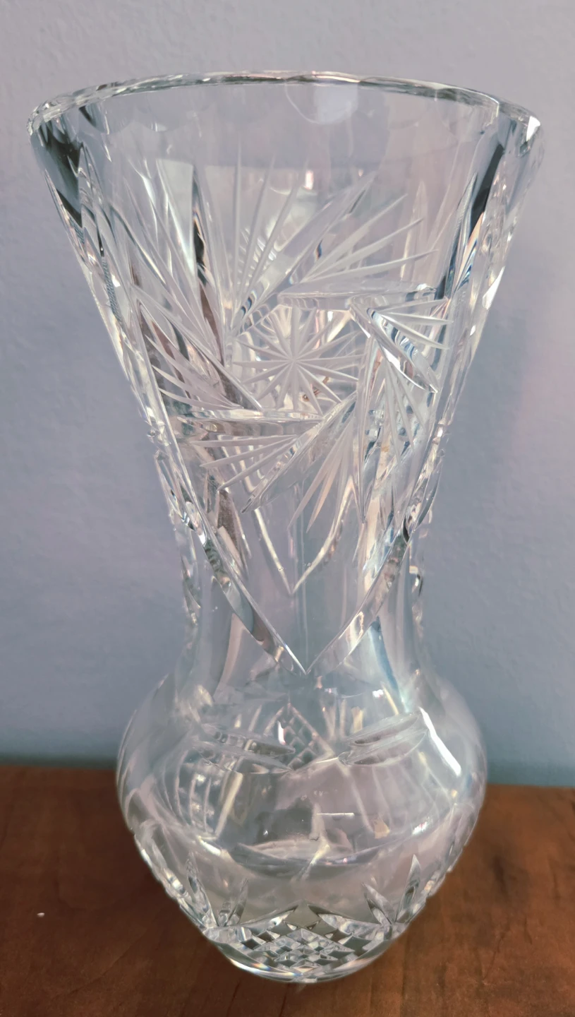 Pinwheel Crystal Cut Glass Vase