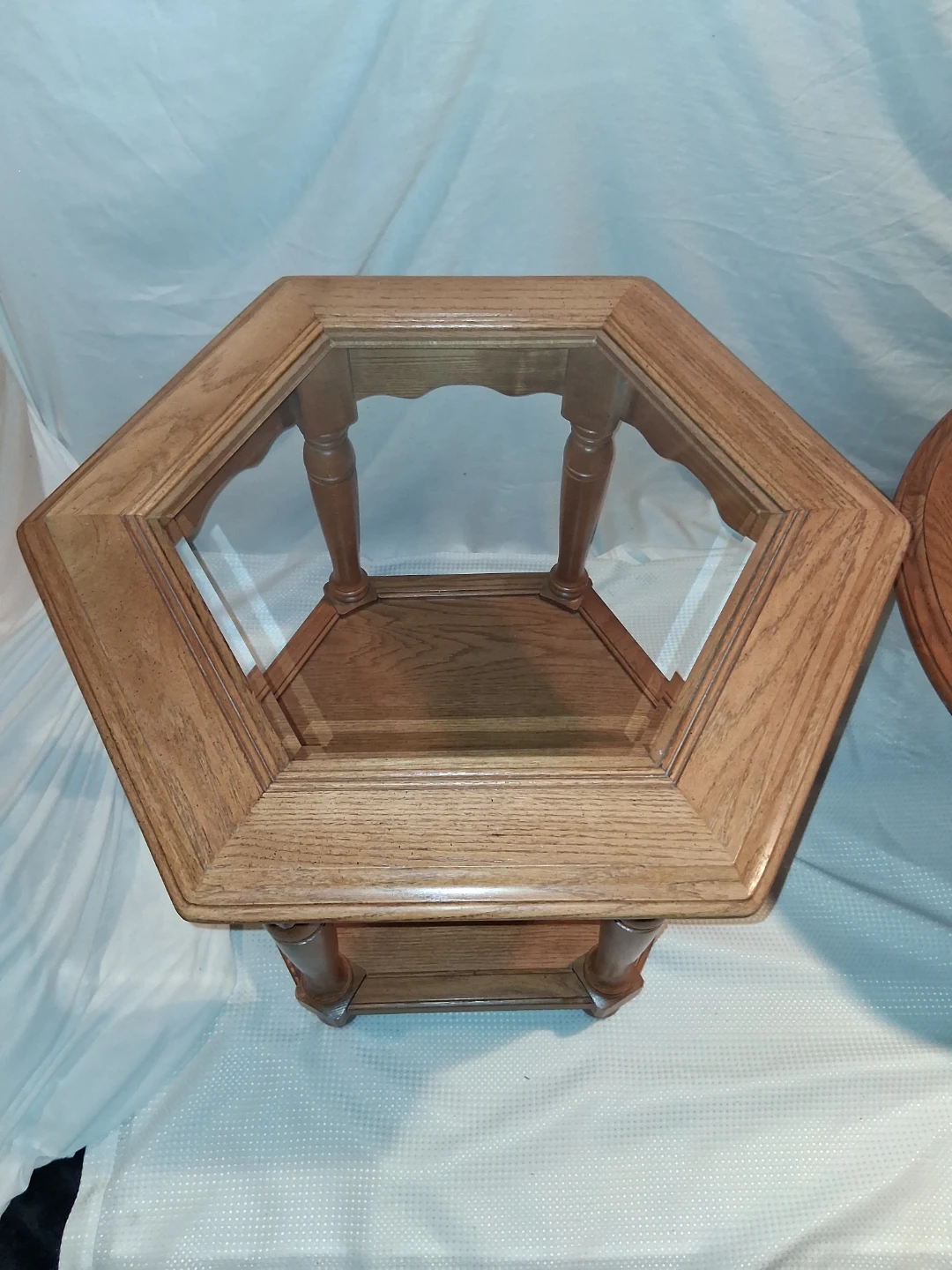 Oak Coffee Table with Glass Top - photo 4