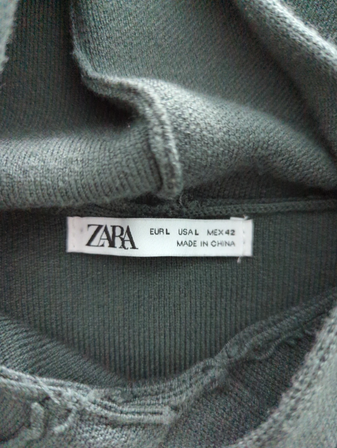 ZARA Green Knit Hoodie Size L - photo 2
