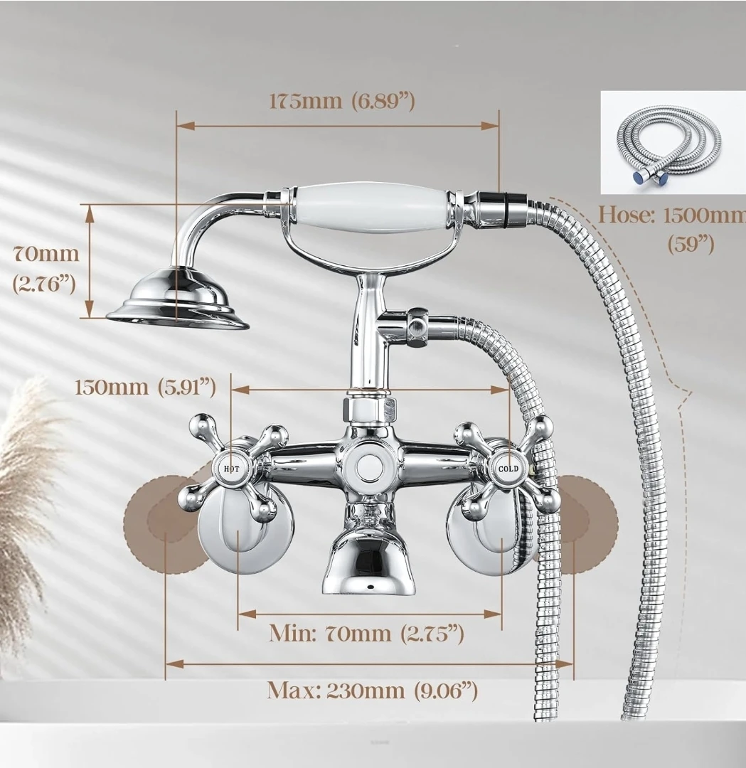 Chrome Tub Faucet with Handheld Shower - photo 3