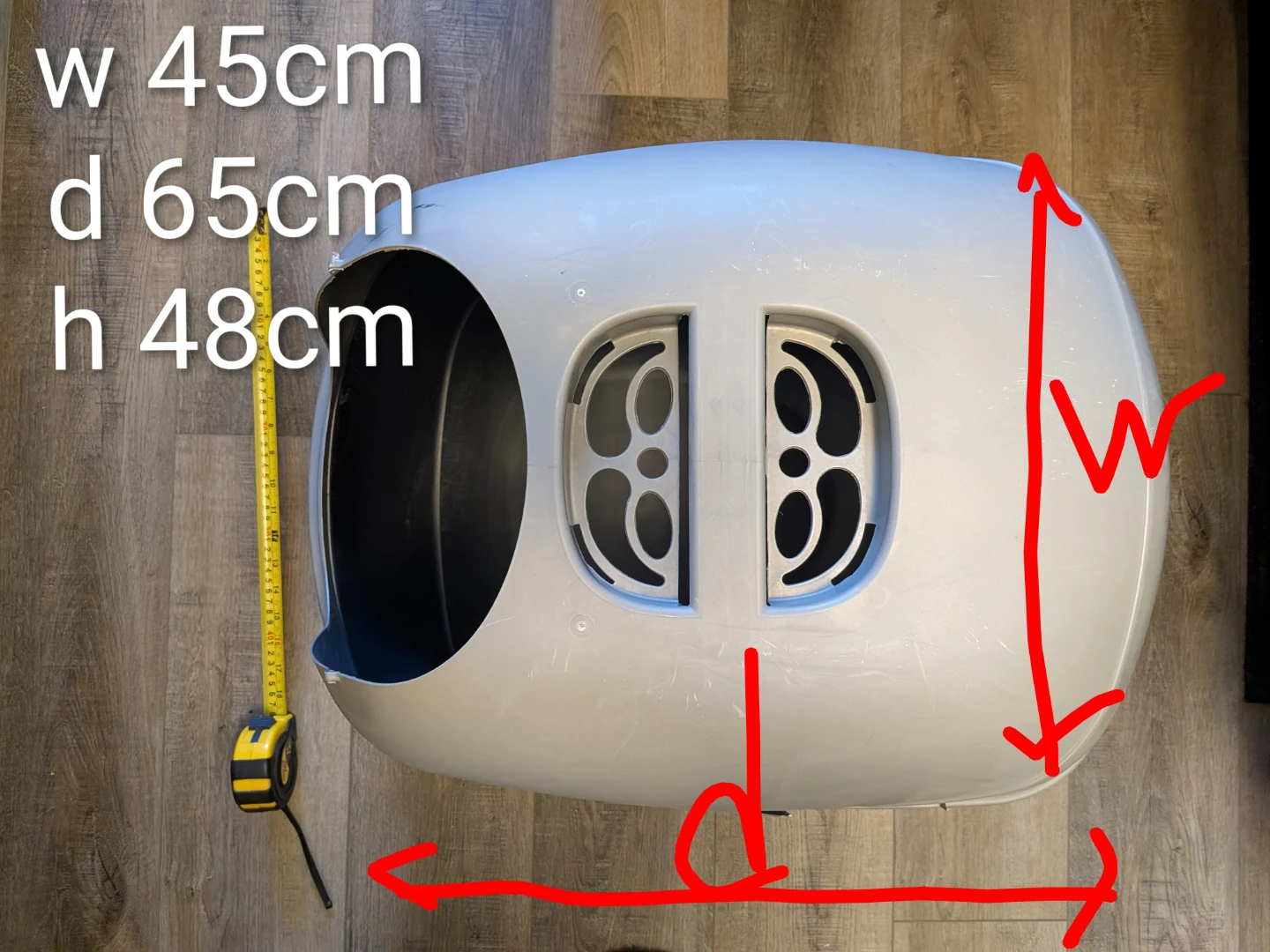 Large Hooded Cat Litter Box - photo 3