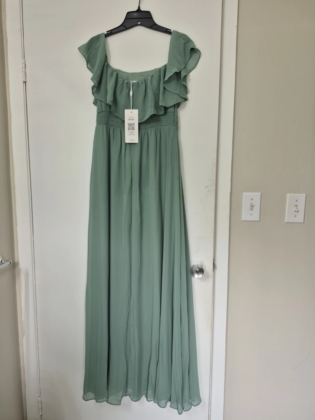 Green Off-the-Shoulder Ruffle Dress - photo 3