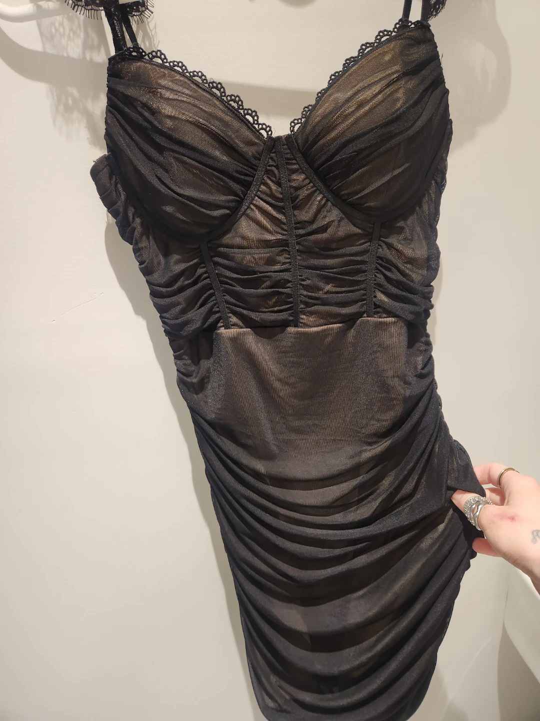 Fashion Nova Better Babe Mesh Mini Dress Black Size M