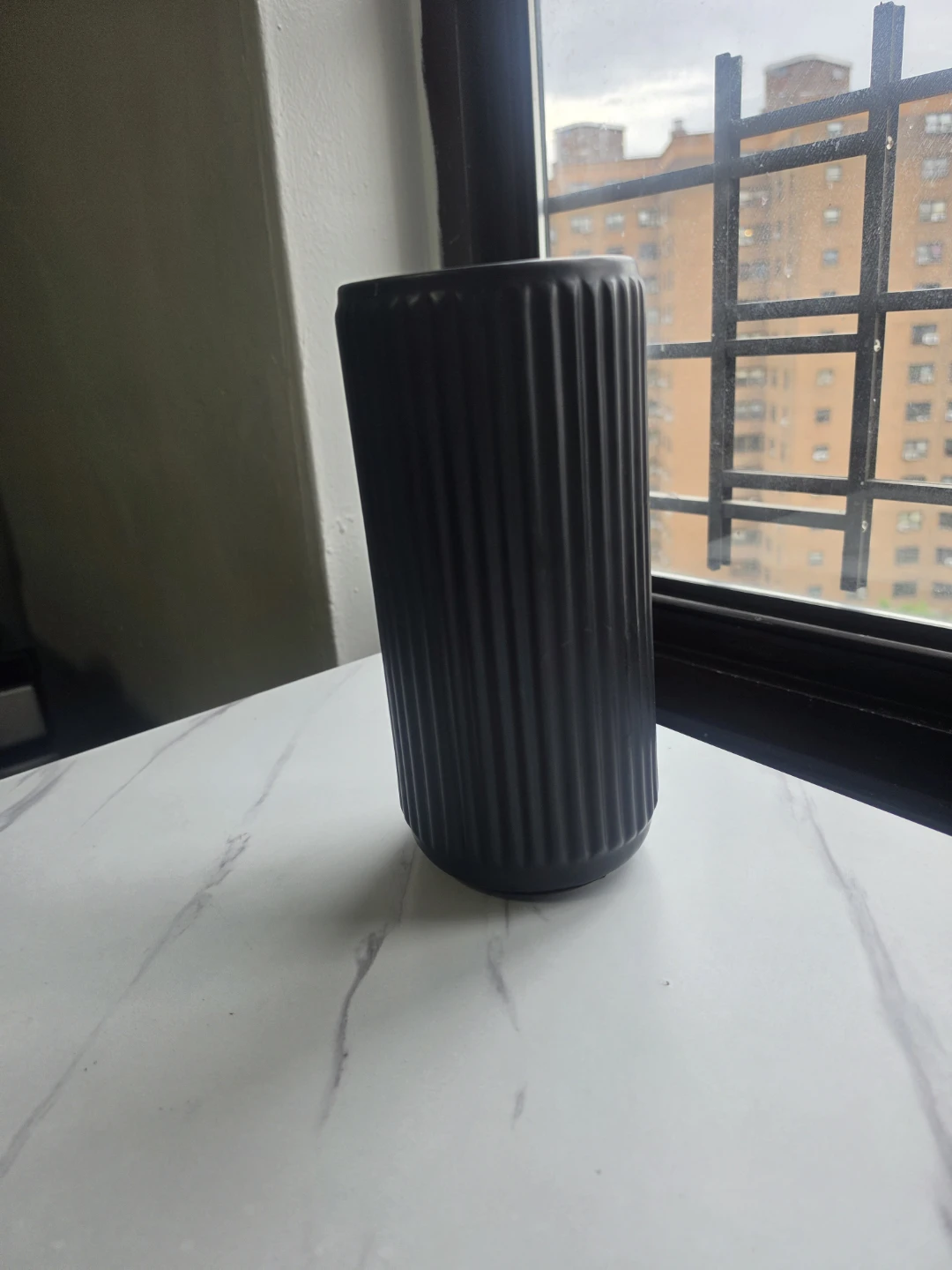 Black Ceramic Ribbed Tumbler