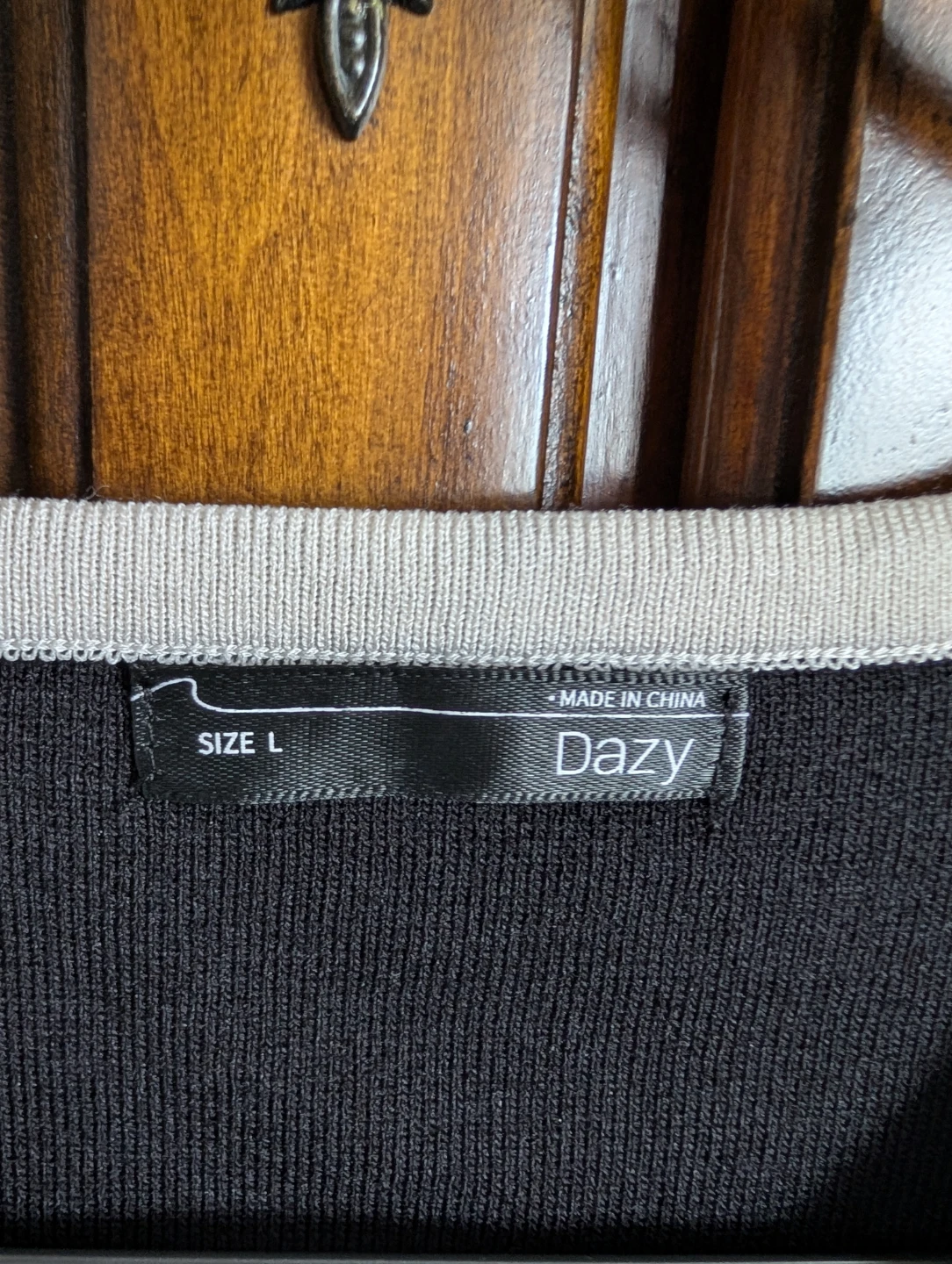 Dazy Sleeveless Button-Up Top - Black/White - Size L - photo 2