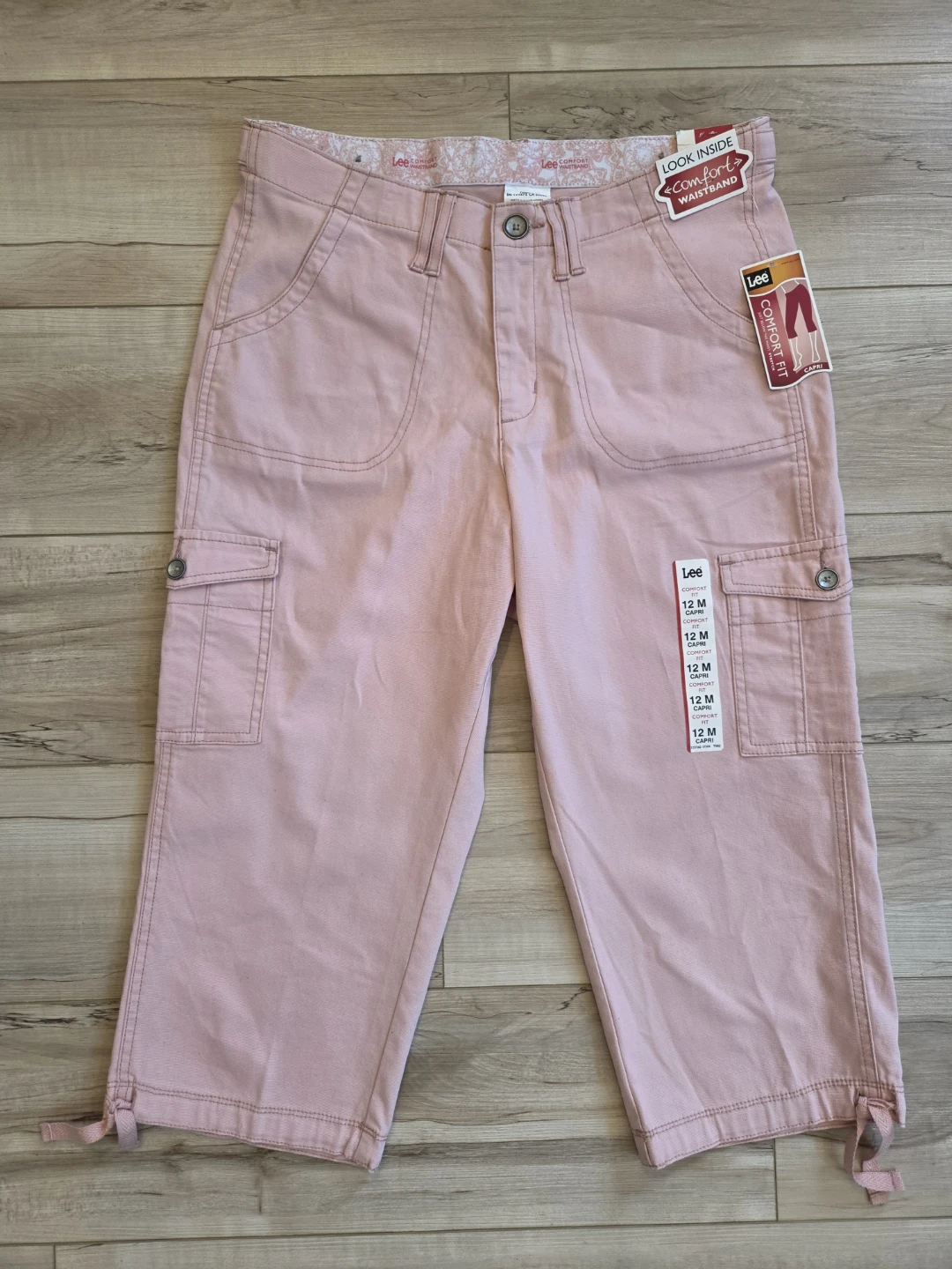 Lee Women's Capri Pants Size 12 Medium Pink Comfort Fit