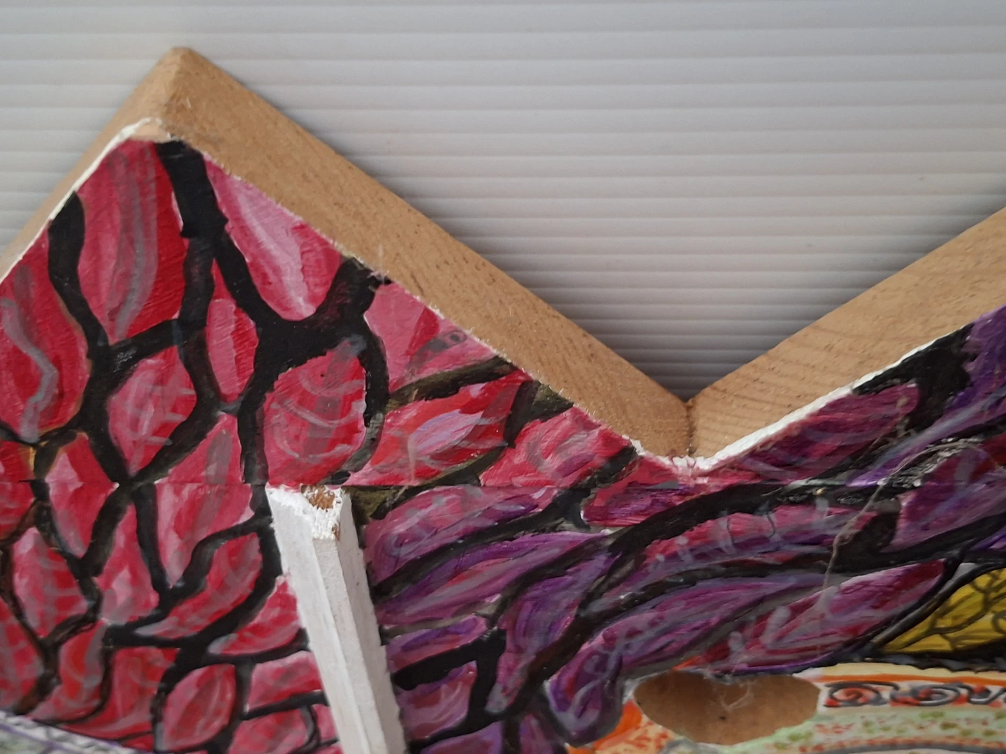 Hand-Painted Wooden Wall Art with Tree of Life and Hearts - photo 3