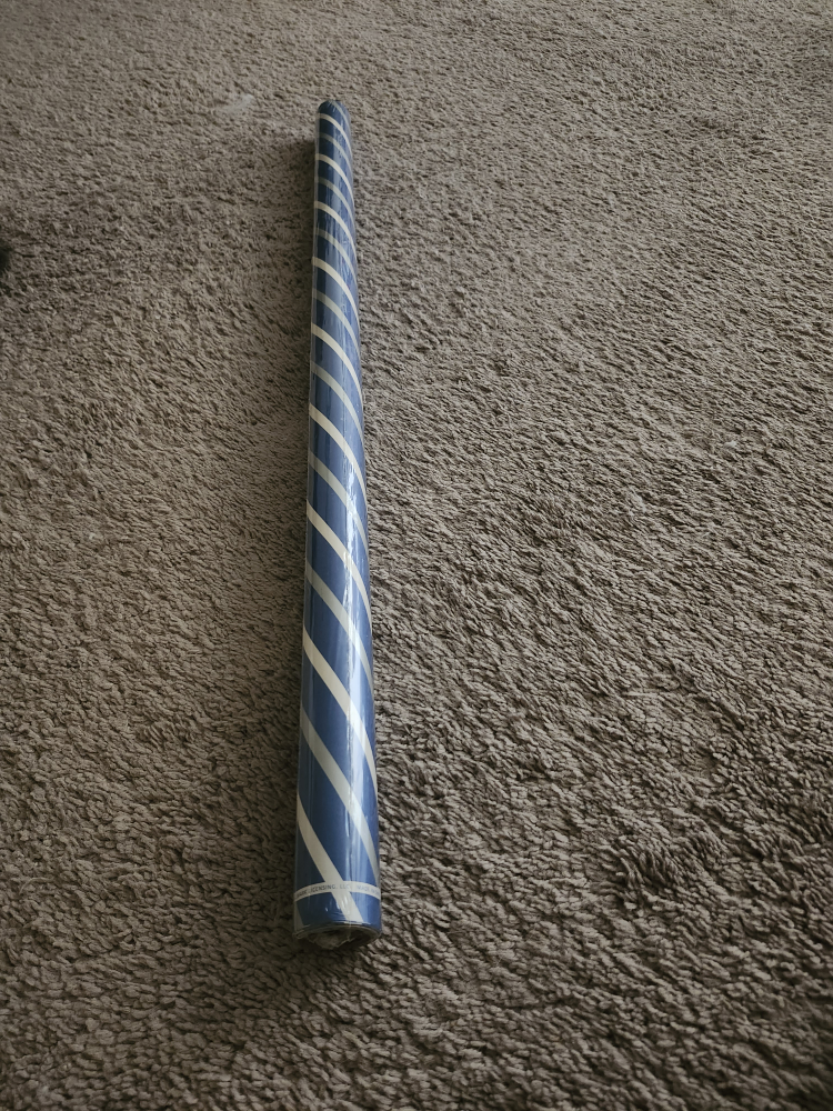 Blue and Silver Striped Gift Wrap Roll