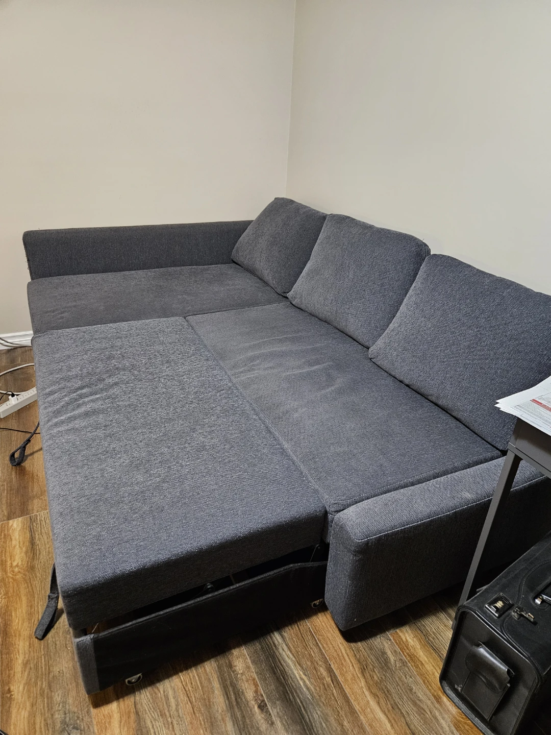 Grey Sectional Sofa Bed with Storage - photo 3