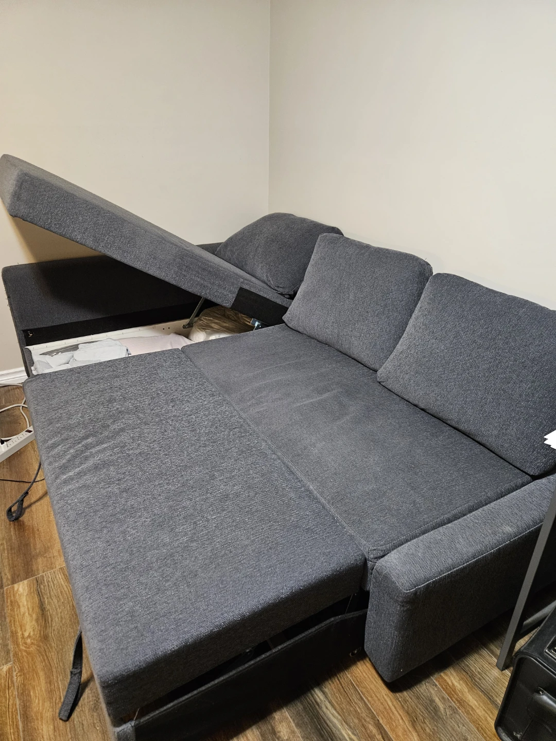 Grey Sectional Sofa Bed with Storage - photo 4