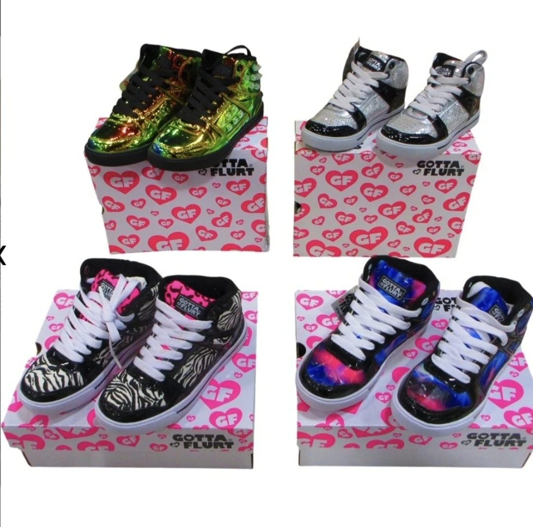 Gotta Flurt Girl's Hip Hop II Black/Gold Dance Sneaker
