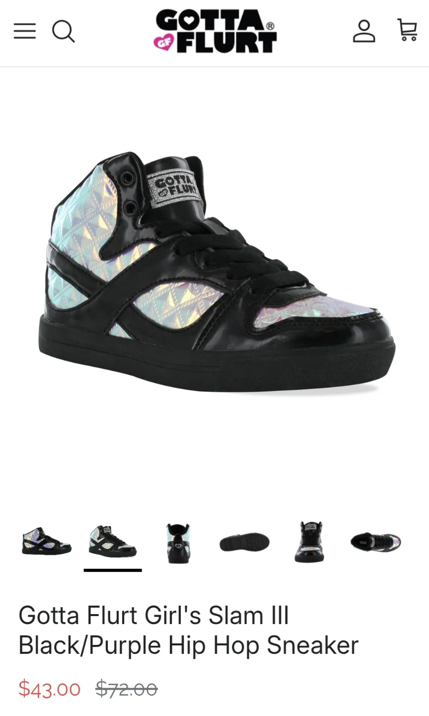 Gotta Flurt Girl's Hip Hop II Black/Gold Dance Sneaker - photo 4