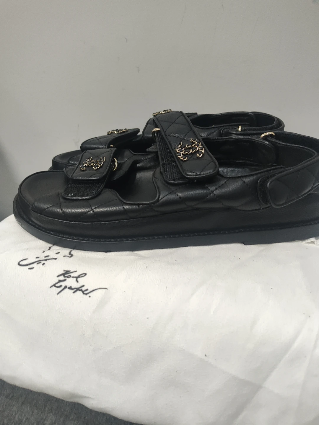 Chanel Black Quilted Leather Sandals - photo 4
