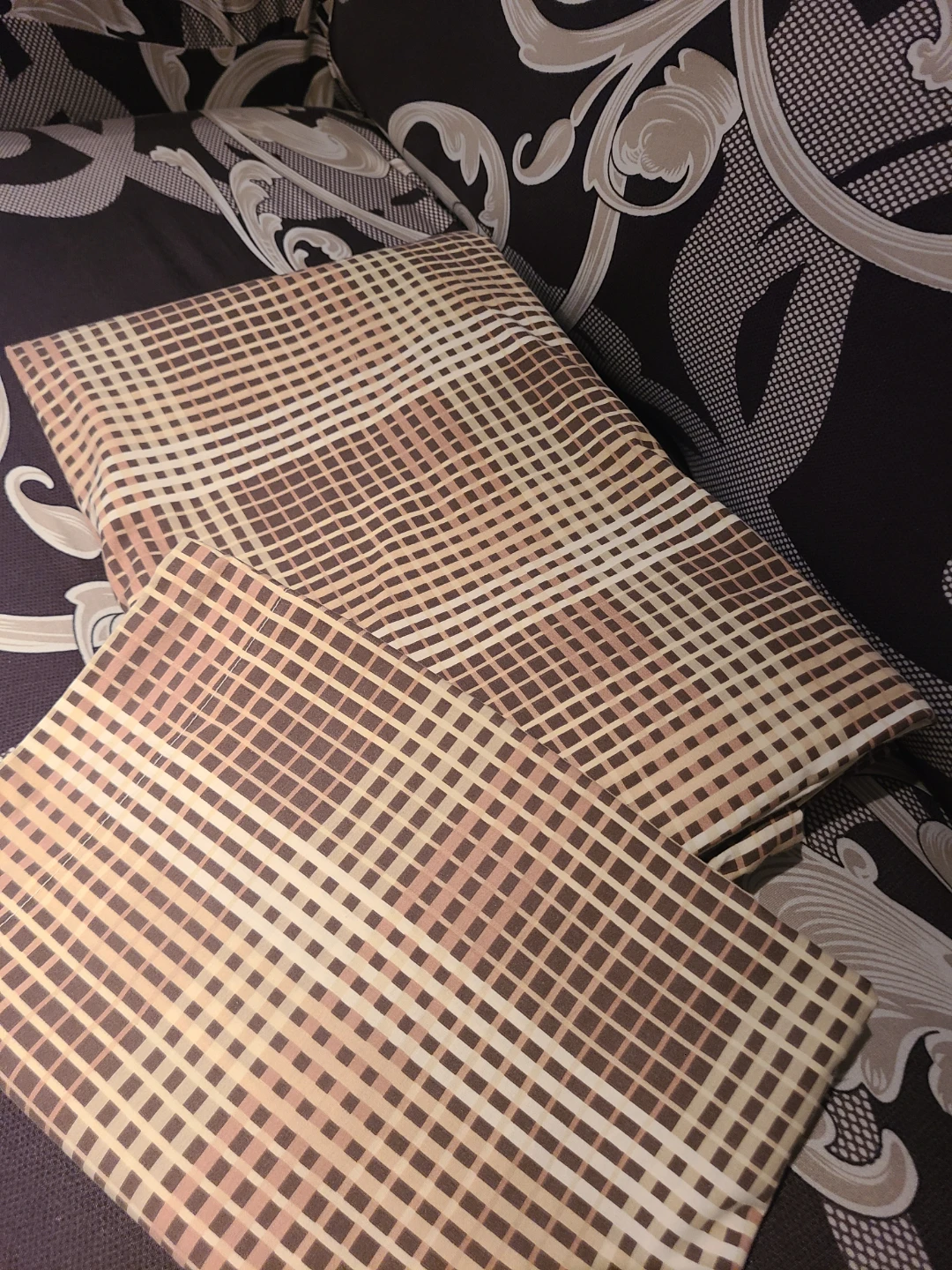 Twin duvet cover Brown & Beige Plaid