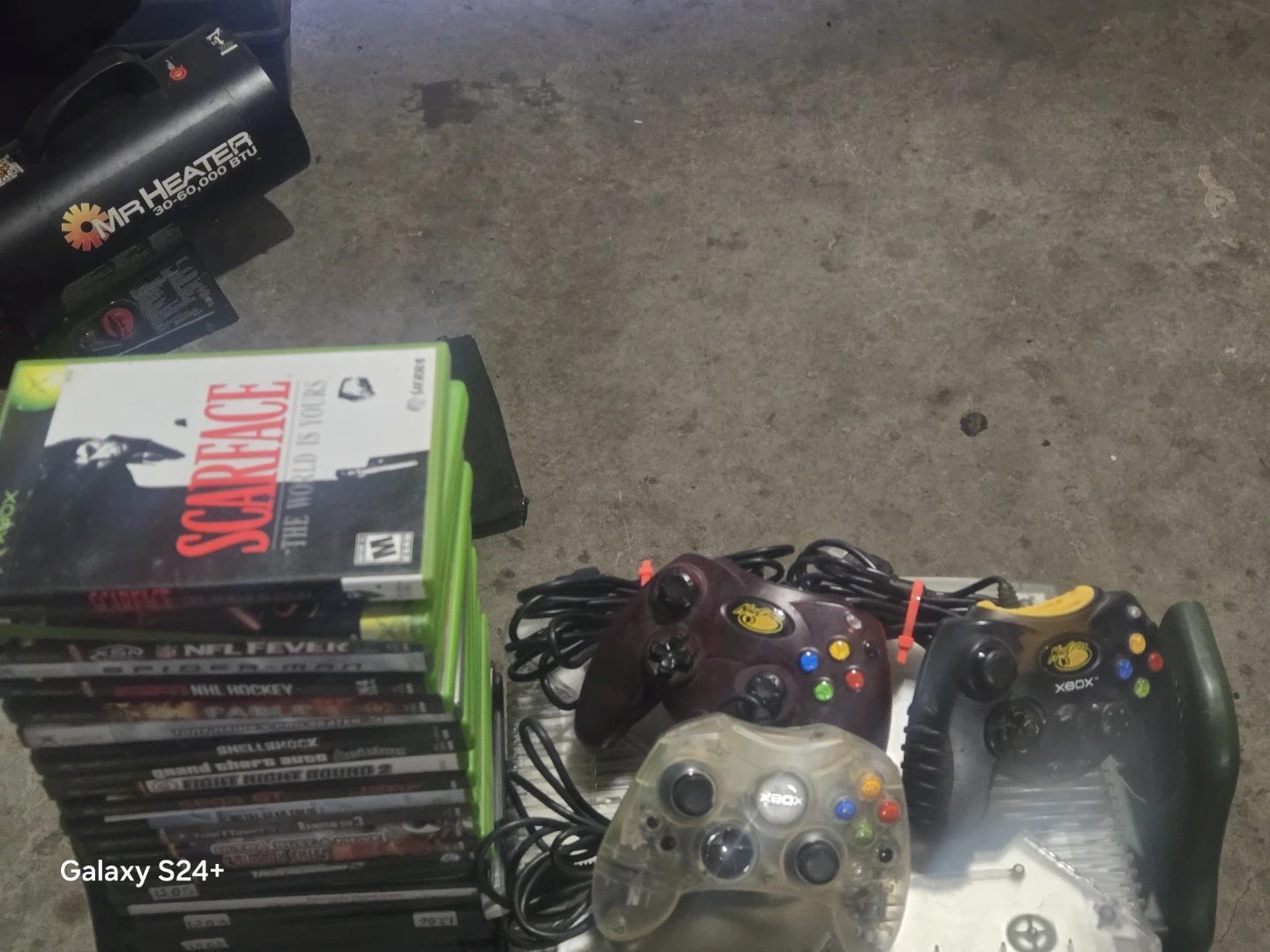 Xbox Console with Games and Controllers
