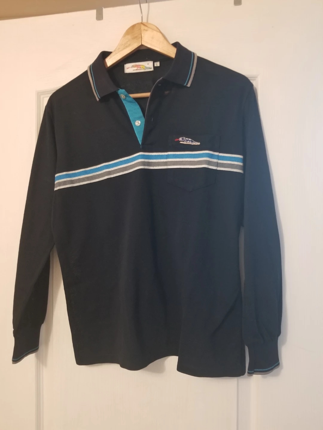 Men's Black Long Sleeve Polo Shirt