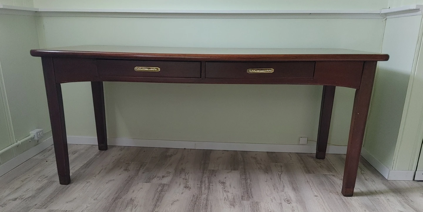 Dark Wood Console Table with Two Drawers