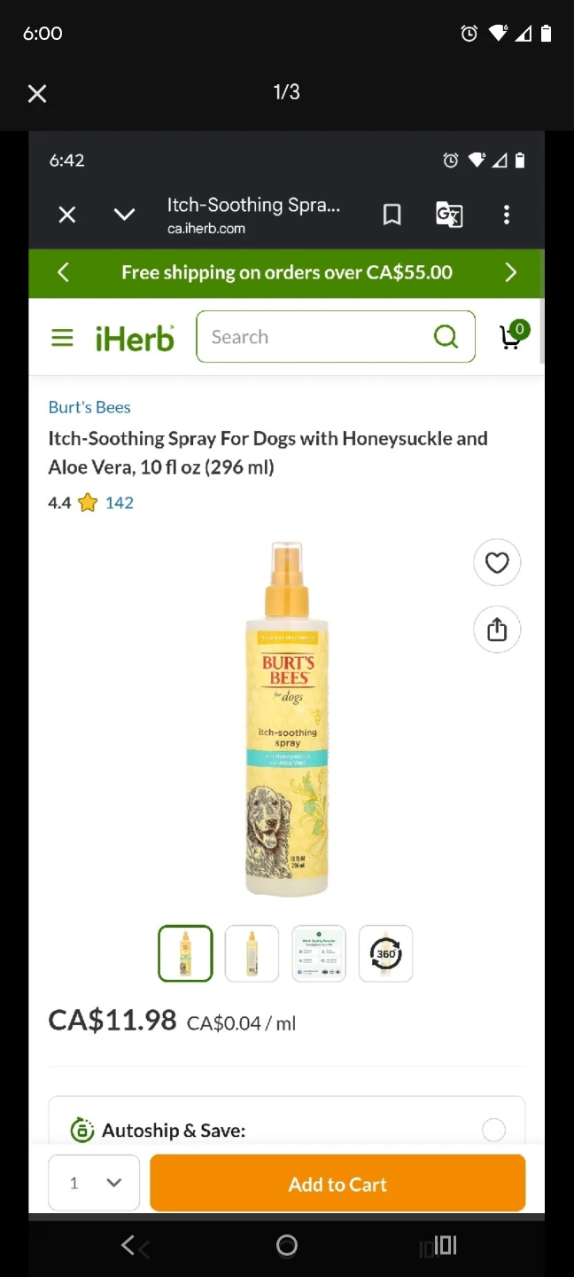 Anti itch spray for dogs