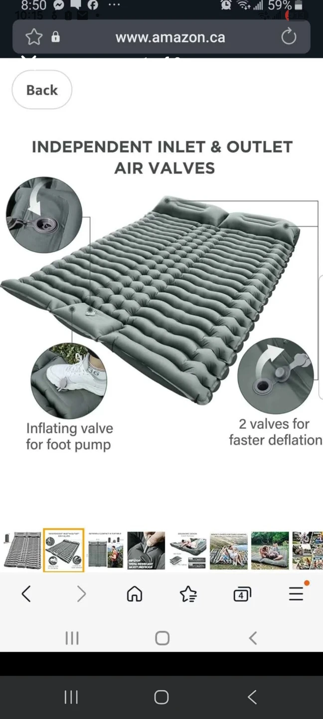 Double Camping Sleeping Pad 4" Ultra-Thick brand new
