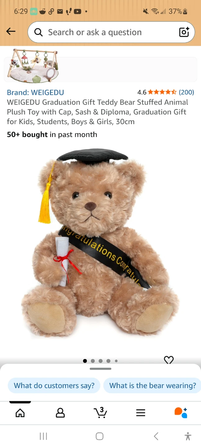 WEIGEDU Graduation Teddy Bear Plush Toy