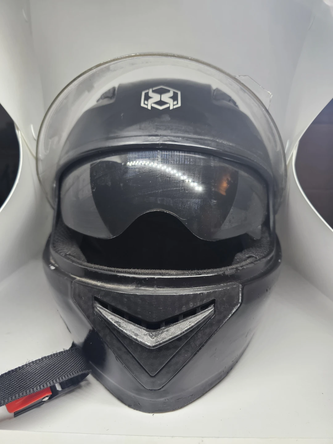 Black Motorcycle Helmet with Inner Sun Visor