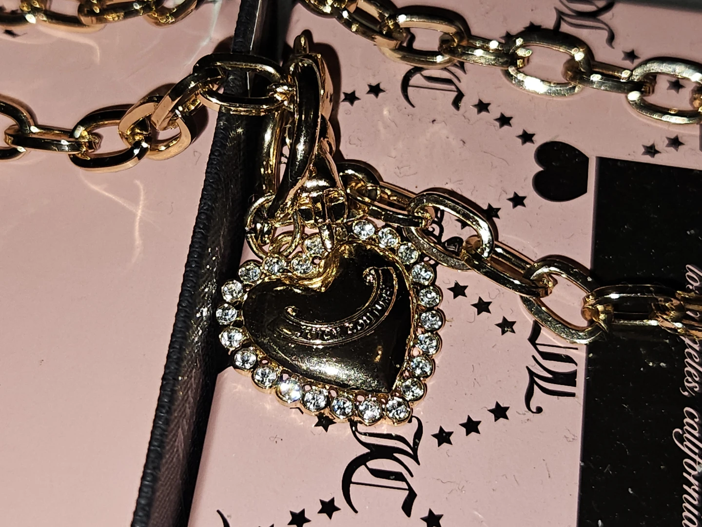 Juicy Couture Gold Tone Heart Charm Necklace & Earrings Set - photo 4