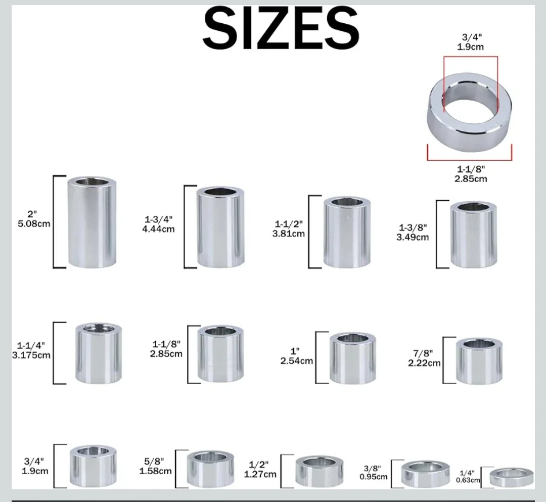 Motorcycle Axle Spacers - Assorted Sizes - photo 3