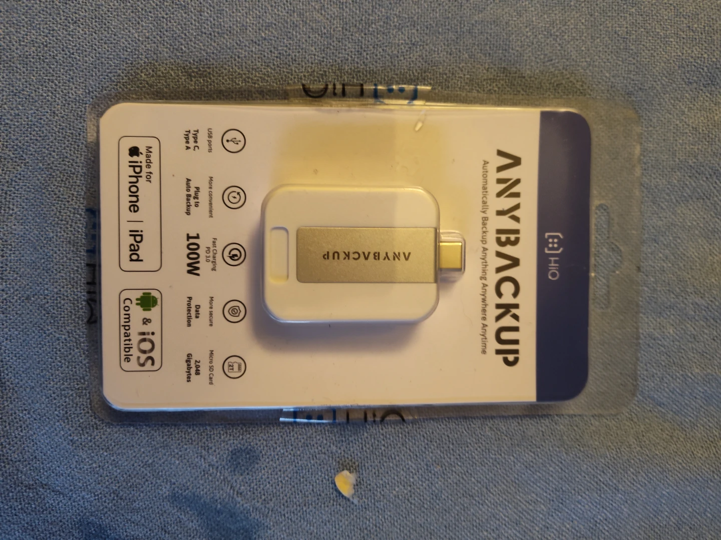 ANYBACKUP HIO USB-C to Lightning Auto Backup Device
