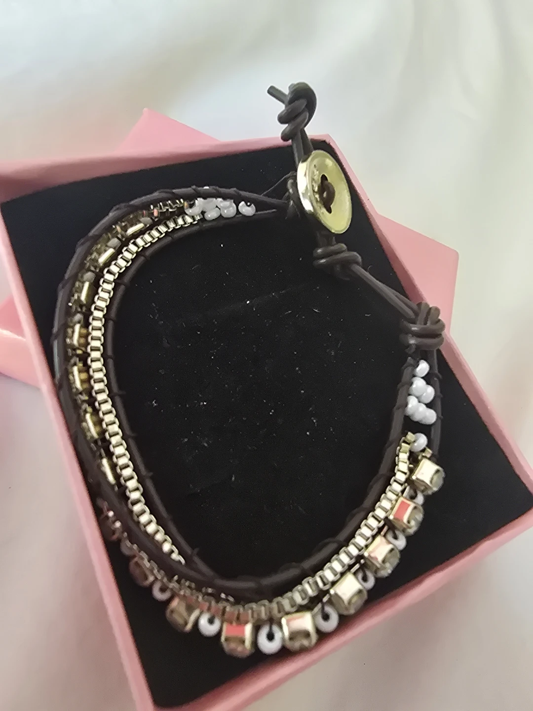 Beaded Leather Wrap Bracelet - photo 2