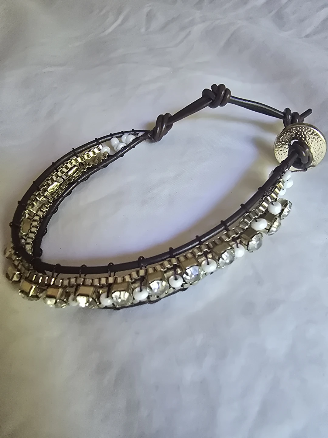 Beaded Leather Wrap Bracelet